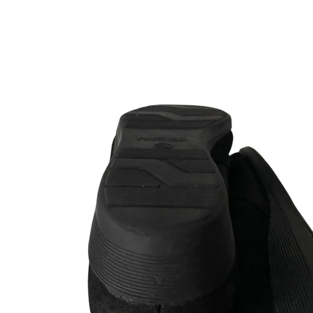 Airstep Women's Black Faux Suede Shearling Lined Wedge Ankle Zip Boots Size 9.5W
